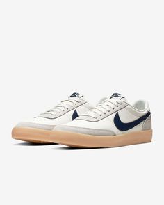 Nike Leather, Nike Shoe, Men Nike, Men's Shoe, Navy Shoes, Blue Nike, Midnight Navy, Inspiration Mode, Tennis Shoes