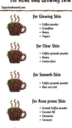 Coffee Mask, Coffee Face Mask, Honey Yogurt, Glowing Skin Mask, Face Mask Recipe, Dark Spots On Skin, Face Acne, For Glowing Skin