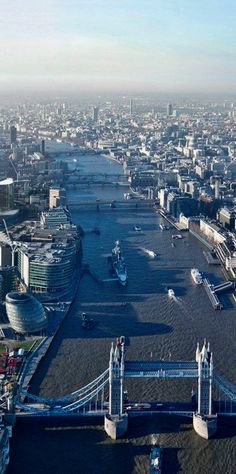 an aerial view of london and the river thames