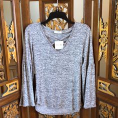 New With Tags And No Flaws. Bell Sleeve, Bell Sleeve Top, Sleeve Top, Top Blouse, Blouses, Womens Tops, Tags, Grey, Full Service