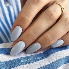 Blue Nail Inspo, Light Blue Nail, Nails Neutral, Nails Cute, Simple Gel Nails, Casual Nails, Cute Gel Nails, Blue Nail, Neutral Nails