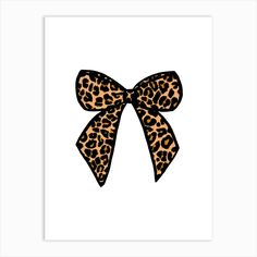 a leopard print with a bow on it