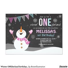 a birthday card with a snowman on it