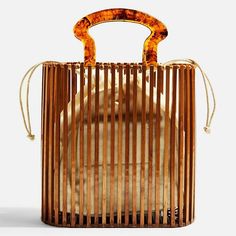 Bags Wishlist, Wooden Bag, Wooden Basket, Bamboo Bag, Bamboo Basket, Bamboo Weaving, Woven Handbags, Women Bags Fashion, Basket Bag