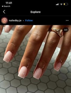 Nails Inspiration On Natural Nails, Off White Manicure, Natural Nail Designs Classy, Gelx Apres Nails Short Square, Acrylic Overlay With Tips, Classy Ombre Nails Short, Coffin Square Nails Short, Almond Sns Nails Designs, Shellac Overlay Nails