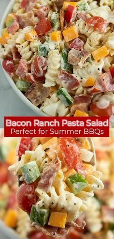 bacon ranch pasta salad is the perfect summer bbq side dish