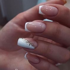 Elegant Touch Nails, Gel Nails French, Unghie Sfumate, Wow Nails, Glitter Gel Nails, Her Nails, Work Nails, Classic Nails, Short Acrylic Nails Designs