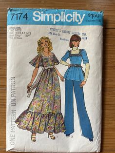 an image of a woman's dress and pants sewing pattern