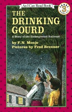 the drinking gourd book cover with an image of two children looking at each other