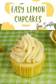 Easy Lemon Cupcakes from Scratch Easy Lemon Cupcake Recipe, Lemon Cup Cakes, Lemon Cupcake Recipe Easy, Lemon Cupcakes From Scratch, Lemon Cupcakes Easy, Easy Lemon Cupcakes, Simple Banana Bread Recipe, Easy Lemon Bread, Churro Waffles