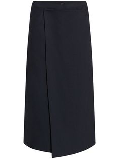 midnight blue high-waisted pleat detailing straight hem mid-length Yoko London, City Dress, Straight Skirt, Summer Beach Wear, Ski Wear, Lady Dior, Coat Dress, Midnight Blue, Jacket Tops