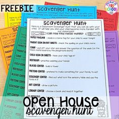 a pile of open house scavenger printables