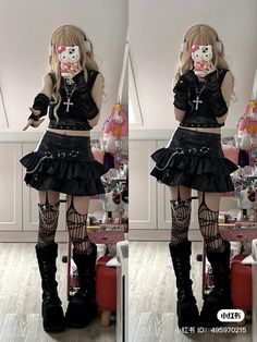 Animecore Fashion, Kawaii Outfit Ideas, Kawaii Fashion Outfits, Alt Fashion, Alternative Outfits, Kpop Fashion Outfits, Really Cute Outfits, Harajuku Fashion, Edgy Outfits