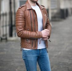 <Strong>Jacket Description</Strong><br/> <Ol> <li>100% Genuine Top Quality Pure Sheep Skin Leather Product</li><br/> <li>Satin Viscose Lining</li><br/> <li>High quality materials designed and created with the highest attention to detail.</li><br/> <li>The leather jacket is made with the fi... Bespoke Jacket, Cafe Racer Leather Jacket, Retro Motorcycle, Sheep Skin, Lambskin Leather Jacket, Real Leather Jacket, Biker Leather, Brown Leather Jacket, Leather Motorcycle Jacket