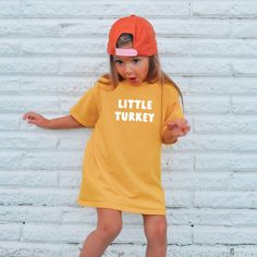 Little Turkey front, Gobble 'til you Wobble back kids/baby/toddler t-shirt, customizable thanksgiving, thanksgiving shirt, family turkey day ----WASHING INSTRUCTIONS----- - Please turn the tee inside out before washing - Cold machine wash in gentle cycle - Do not bleach - Do not dry clean - Do not iron over the HTV Thanksgiving Shirts For Kids, Thanksgiving Outfit Kids, Toddler Thanksgiving Shirt, People Outfits, Thanksgiving 2022, Girls Thanksgiving, Svg Ideas, Turkey Shirts, Xmas Tees