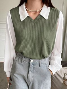 Easy Trendy Outfits, Really Cute Outfits, Casual Style Outfits, Casual Blouse, Lantern Sleeves, College Outfits, Long Sleeve Casual, Cute Casual Outfits, Classy Outfits