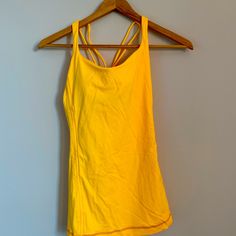 Bright Yellow Tight Lululemon Tight Tank Top Never Worn Tight Tank Top, Lululemon Align Tank, Strappy Tank Tops, Lululemon Tank Top, Lululemon Tops, Cute Preppy Outfits, Grey Tank Top, Lululemon Tank, Gray Tank