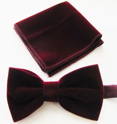 "Beautiful pre-tied and adjustable double tiered banded bow tie Velvet Will adjust from 13\" through 20\" neck. Bow dimensions 2.5\" x 4.5\". Bow tie Always made by hand and to your special order. Weddings and groups are welcome." Black Tux With Burgundy, Pre-tied Butterfly Knot Bow As Gift, Fitted Bow Tie With Butterfly Knot, Pre-tied Bow Tie With Butterfly Knot As Gift, Pre-tied Butterfly Knot Bow Tie Gift, Adjustable Detachable Bow Tie, Fitted Bow Tie As A Gift, Pre-tied Bow With Bow Tie Back For Gifts, Fitted Bow Tie As Gift