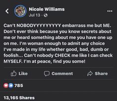 the tweet from nicole williams on twitter