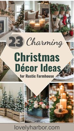 Transform your farmhouse with these 23 woodsy Christmas décor ideas, bringing rustic charm and festive warmth to your home! Rustic Farmhouse Winter Decor, Christmas Decor Ideas Farmhouse Chic, Wooden Christmas Trees Mantle, Rustic Christmas Lantern Ideas, Rustic Mountain Christmas Decor, Diy Christmas Decor Farmhouse, Farmhouse Rustic Christmas Decor, Farmhouse Vintage Christmas Decor, Woodsy Christmas Decor Ideas