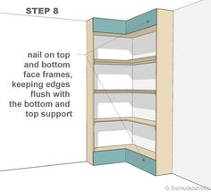 an open bookcase with instructions to make it easier for people to use the shelves