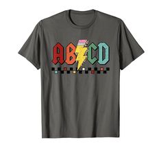 PRICES MAY VARY. This ABCD Pencil Lightning Rock'n Roll Teacher Back To School Kid tee is perfect for any kid who is getting ready to go back to school. It features a cool design with pencils, lightning bolts and rock & roll music symbols all over it. Grab it for yourself or for teacher or your kids on 1st day of school. Abcd learning, Rockin 1st grade, kindergarten, pre-k, preschool Lightweight, Classic fit, Double-needle sleeve and bottom hem Preschool Teacher Appreciation, Teacher Back To School, Rock N Roll Style, Music Symbols, Back To School Kids, Lightning Bolts, School Tees, Rock N Roll Music, 1st Day Of School