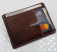 AG Wallets Personalized Mens Handmade Vintage Brown Genuine Leather Minimalist Wallet for Men Real Leather Slim Style Credit Card Holder Wallet Ideas, Leather Working Patterns, Leather Patterns, Leather Kits, Fun Wallets, Slim Leather Wallet, Slim Style, Front Pocket Wallet, Wallet For Men