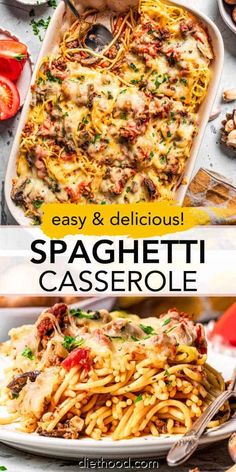 spaghetti casserole is an easy and delicious dinner