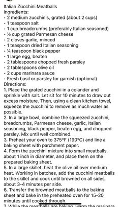 a recipe for italian meatballs on a sheet of paper