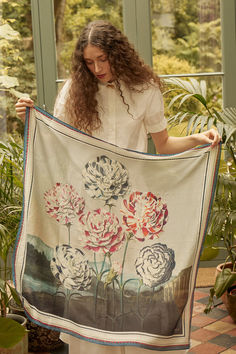 Crafted from a soft silk blend, it features Dr Robert John Thornton’s botanical illustrations and intricate Waterhouse-inspired borders, this scarf is perfect for adding a touch of elegance to your museum visits and gallery strolls. Large Square Scarf, John Thornton, Luxury Scarves, Lightweight Scarf, Pearl Jewellery Earrings