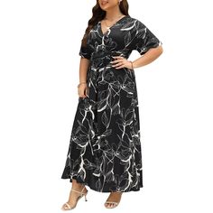 Keluummi Plus Size Wedding Guest Dress For Women, Summer Casual Boho Floral Maxi Wrap Dress, Empire Waist V Neck With Pocket Product Details Size: 24 Plus Color: 03 - Black Floral Brand: No Brand Mpn: Does Not Apply Upc: Does Not Apply Ean: Does Not Apply * Package Dimensions : 15 X 12 X 0.75 Inches; 15.87 Ounces * Department : Womens * Date First Available : October 12, 2022 This Elegant Dress Is Designed To Flatter Your Figure And Make You Feel Confident And Beautiful. The Polyester Fabric Is Black Floral Print Maxi Dress For Wedding, Black Floral Print Floor-length Maxi Dress, Black Floral Print Dress For Wedding, Black Floral Print Wedding Dress, Plus Size Wedding Guest Dress, Maroon Maxi Dress, Plus Size Wedding Guest, Pink Sweater Dress, Dress Empire Waist