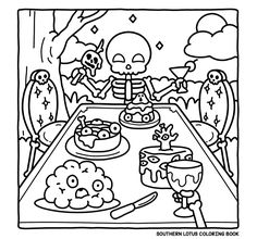 Spooky Halloween Coloring Pages, Spooky Cute Coloring Pages, Cute Canvas Paintings, Fall Coloring Pages, Cute Canvas, Halloween Drawings