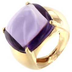 Fashion modern cocktail ring in 18k rose gold with natural amethyst handemade in Italy by Stanoppi Jewellery since 1948. Natural stone with a light color, transparent cabochon cut with light and dark veins is the particularity of the cut and the stone The jewels made by the Stanoppi company are recognizable, worn they stand out for their elegance and refinement. Stanoppi Jewellery is a historic Italian company well established in online sales and present in many countries around the world. All p Five Golden Rings, Elegant Pouch, Modern Cocktail, Diamond Bracelet Design, Gold Amethyst Ring, Trendy Ring, Bracelet Design, Amethyst Jewelry, Modern Ring