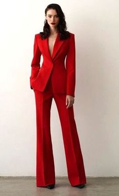 "Women Red Luxury Premium 2 Piece Suit/two piece suit/top/Womens suit/Womens Suit Set/Wedding Suit/ Women's Coats Suit Set. Item Include :- Blazer + Pant Fabric:- Imported Premium Colour:- Red Dry Clean Recommended The dress is for wedding, Party, Proms, and Many Occasions. We make the suit according to our Standard size chart, If you are not sure about your size/measurement, please give your body measurement in inches & centimeter so we make perfect suit for you. shoulder breast sleeve length b Wedding Suit Women, Women Suits Wedding, Womens Suit, 2 Piece Suit, Populaire Outfits, Style Blazer, Red Suit, Pantsuits For Women