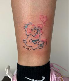 Carebear Tattoo Ideas, Grumpy Care Bear Tattoo, Carebears Tattoos, Grumpy Bear Tattoo, Care Bear Tattoo Ideas, Care Bear Tattoo, Memento Mori Tattoo, 90s Tattoos, Care Bear Tattoos