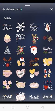 the christmas sticker pack is displayed on an iphone's screen, and it appears to be filled with holiday messages