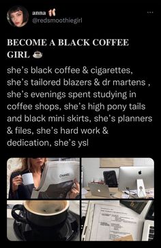 a woman holding a coffee cup in front of her laptop