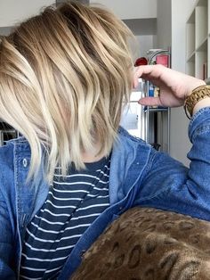 Cut + thinned + blonde balayage by Taylor at Alchemy Salon + Spa in Sacramento, CA Bayalage Hair, Trendy We Fryzurach, Inverted Bob, Hair Styles 2017, Bob Haircuts, Hair Envy