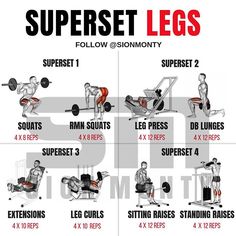 a diagram showing how to use the superset legs for strength and tone training