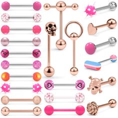 a collection of different types of piercings