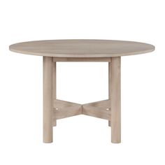 a round table with two crossed legs and a wooden top on an isolated white background