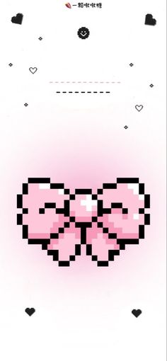 an image of a pixelated pink bow with hearts on it's chest and the words love