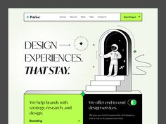 an image of a web page with the words design experiences that stay