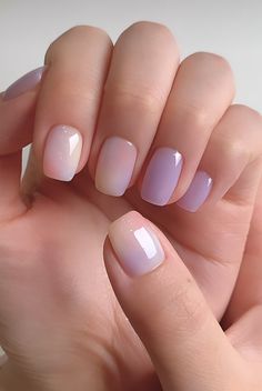 Short Gelish Nails, Purple Disney Nails, Pastel Nails Designs, Hello Nails, Subtle Nails, Pink Gel, Simple Gel Nails, Casual Nails