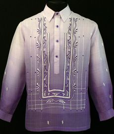 Barongsrus-Monochromatic Lavender Barong Tagalog #3038 Mens Wedding Wear, Wedding Menswear, Barong Tagalog, Philippines Fashion, Embroidery Shirts, Mens Wear Wedding, Filipiniana Dress, Dress Sketches, Cool Colors