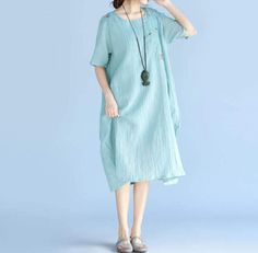 【Fabric】 cotton, linen 【Color】 Light blue, white 【Size】 Shoulder Width 40cm / 16 Sleeve Length 24cm / 9.4 Bust 110cm / 43   long 103cm/40.2   Have any questions please contact me and I will be happy to help you. Summer Dress With Sleeves, Blue Dress Maxi, Blue Dress Summer, Navy Blue Summer Dress, Summer Dresses With Sleeves, Strapless Summer Dress, Sage Dress, Blue Dress Short, Blue Dress Formal