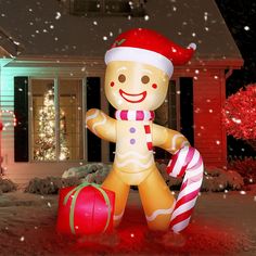 ASTEROUTDOOR 5FT Inflatable Christmas Santa Clause Colorful Suit, Inflatable Christmas Decorations, Inflatable Santa, Holiday Inflatables, Christmas Yard Art, Gingerbread Decorations, Inflatable Decorations, Inflatable Toy, Yard Lights