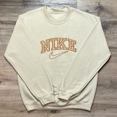 Men’s Nike Sweatshirt Size Medium Brand New Without Tags All Sizes Available On My Page Fully Embroidered Measurements- Length 27 Inches Pit To Pit 23 Inches Message For Questions Sweatshirt And Shirt Outfit, White Nike Sweatshirt, Nike Brown, Nike Track Jacket, Nike Pullover, Nike Sweatshirt, Nike Sweater, Men Sweatshirt, Sweatshirt Outfit