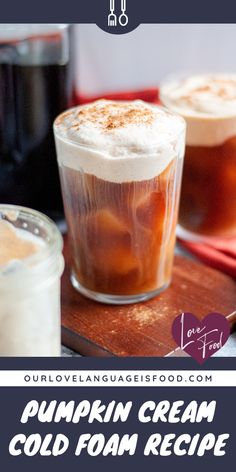 pumpkin cream cold foam recipe with text overlay