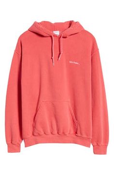 Get comfy in a fleecy pullover hoodie featuring an embroidered logo and a washed cotton blend for a sporty, lived-in appearance. Drawstring hood Long sleeves Kangaroo pocket 79% cotton, 21% polyester Machine wash, line dry Imported Spring Cotton Hoodie With Embroidered Logo, Soft-washed Hooded Sweatshirt For Spring, Sporty Soft-washed Hooded Hoodie, Casual Pink Hoodie With Embroidered Logo, Sporty Hoodie With Embroidered Logo For Spring, Sporty Hoodie With Embroidered Logo For Loungewear, Soft-washed Hooded Hoodie For Spring, Spring Soft-washed Hooded Hoodie, Sporty Hooded Soft-washed Sweatshirt